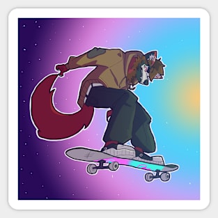 Wolf Skater Sticker